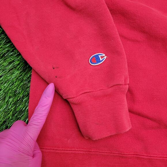 Vintage Champion Sweatshirt Womens Large 21x23 Script Logo - Picture 9 of 16